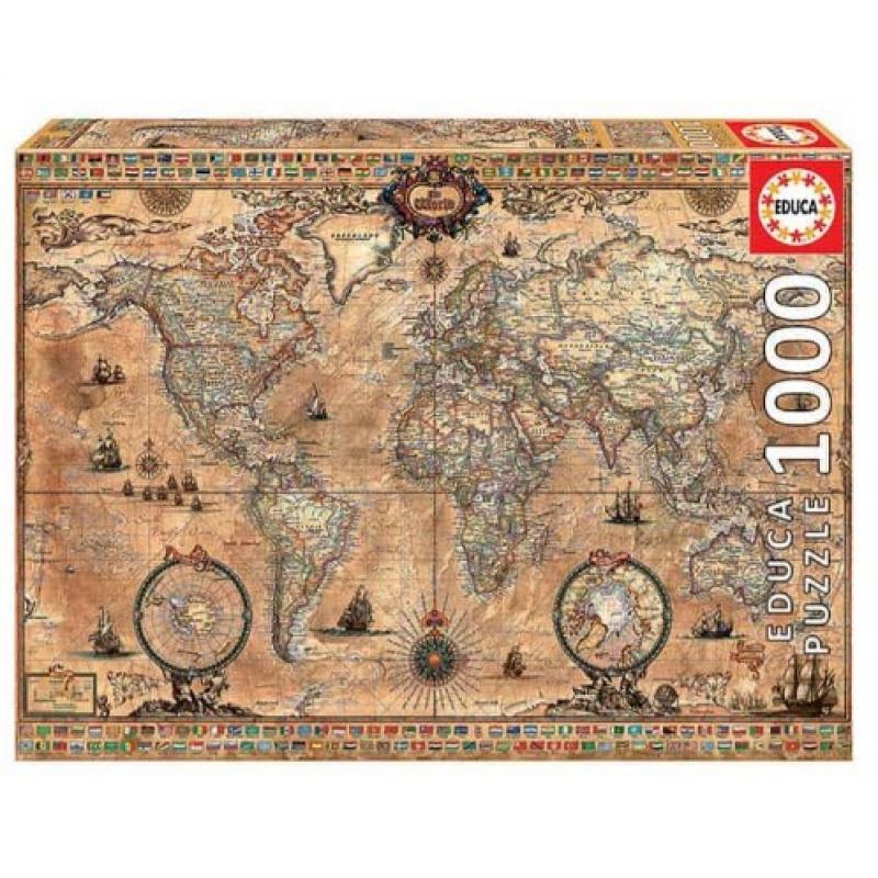 Educa Puzzle 1000 τεμ. Antique World Map