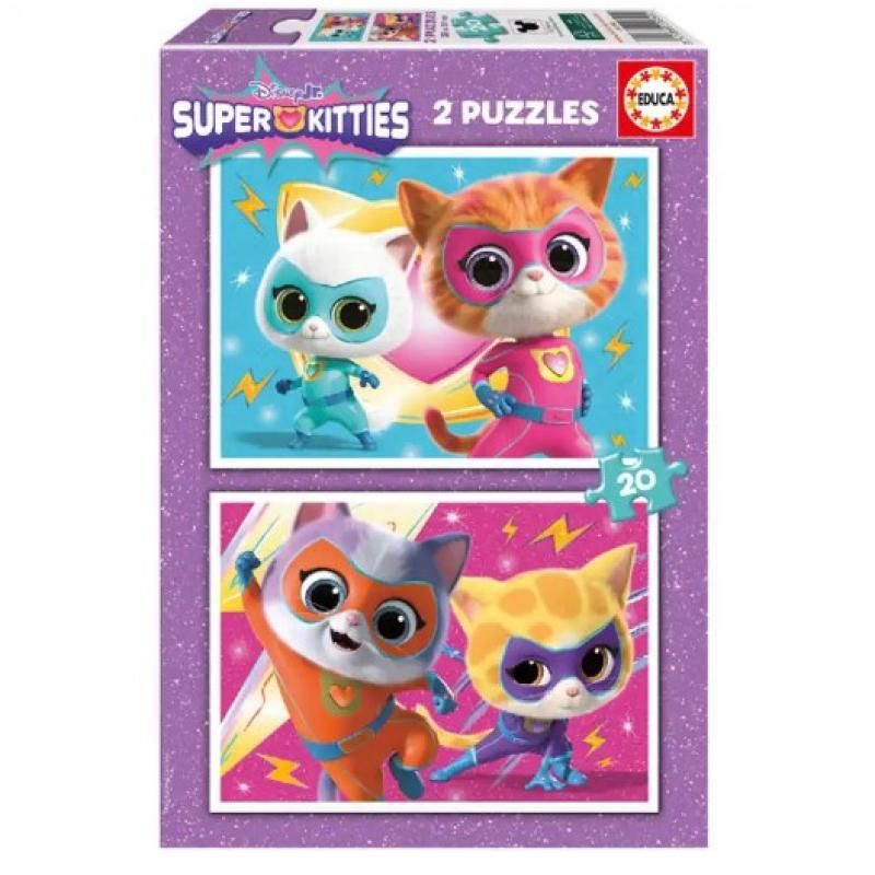 Educa Puzzle 2 x 20 τεμ. Super Kitties
