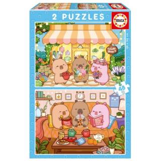 Educa Puzzle 2 x 48 τεμ. CapyFun