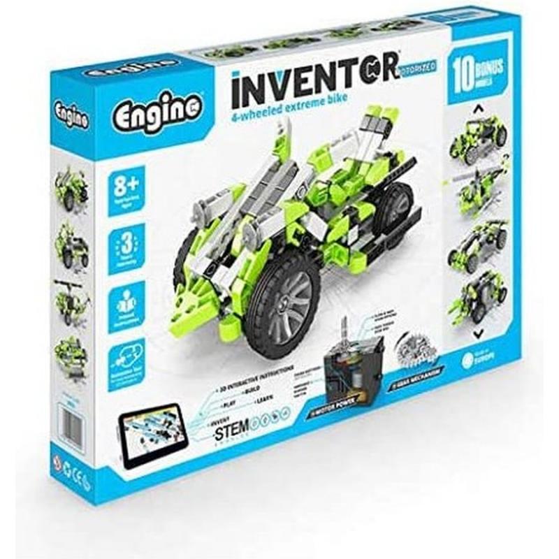 Inventor Motorized 4-wheeled Extreme Bike with 10 bonus Models - Engino