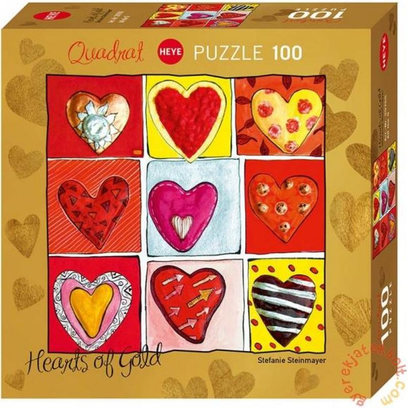 Heye Puzzle 100 pc - 29675 Hearts of Gold Square, Stefanie Steimayer - All the 9