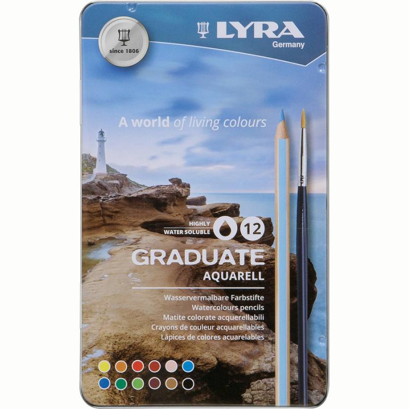 Lyra Ξυλομπογιά Graduate Ακουαρέλα 12 τεμ.