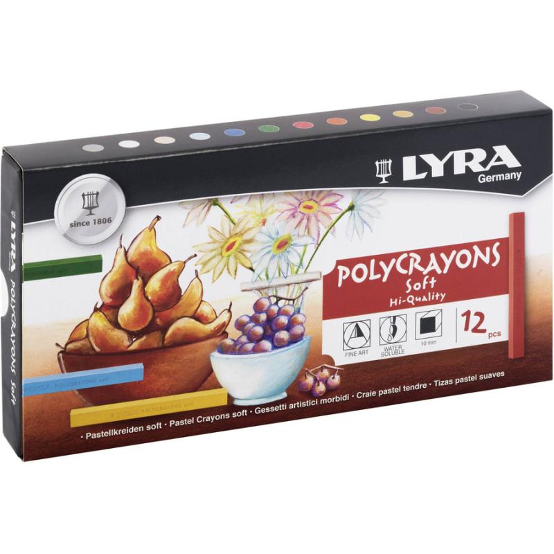 Παστέλ Σετ 12 τεμ. διάφορα Lyra Polycrayon Soft