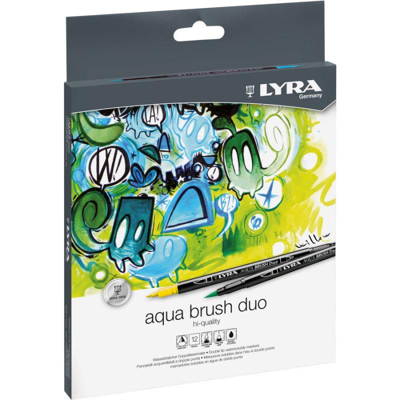 Lyra Μαρκαδόρος Πινέλο Aqua Duo Brush 12 τεμ.