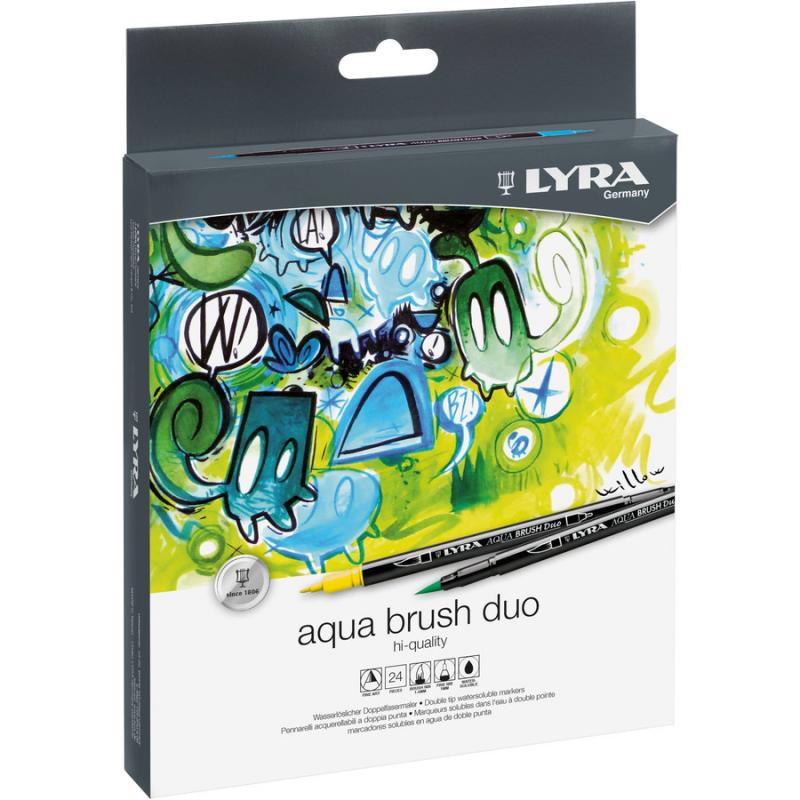 Lyra Μαρκαδόρος Πινέλο Aqua Duo Brush 24 τεμ.