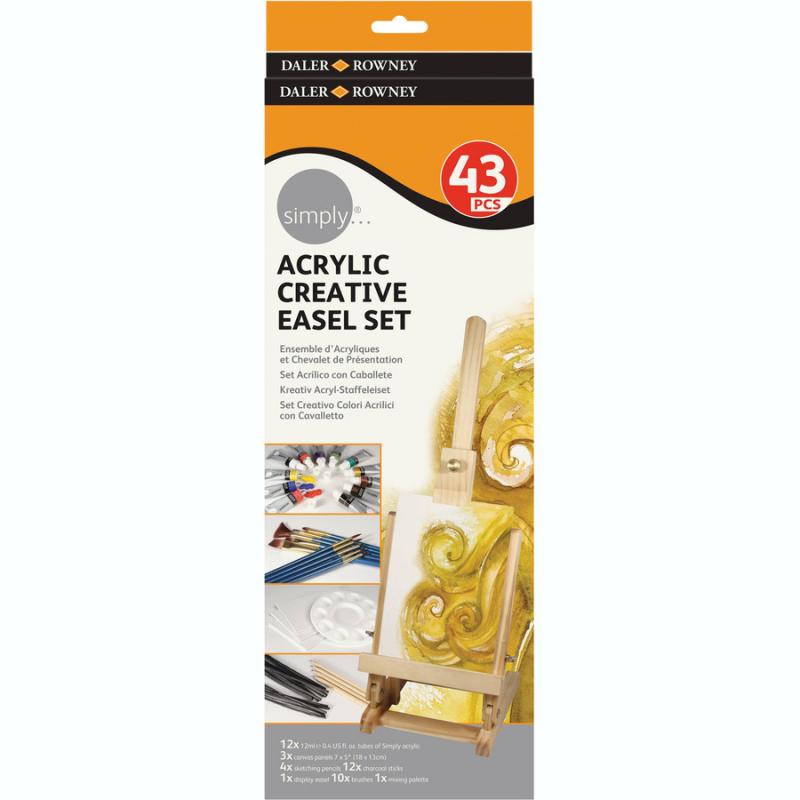 Daler Rowney Acrylic Creative Easel Set (Σετ με Ακρυλικά & Καβαλέτο) 43 τεμ.