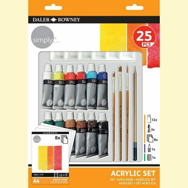 Daler Rowney Acrylic Set 25x Simply Paints Set