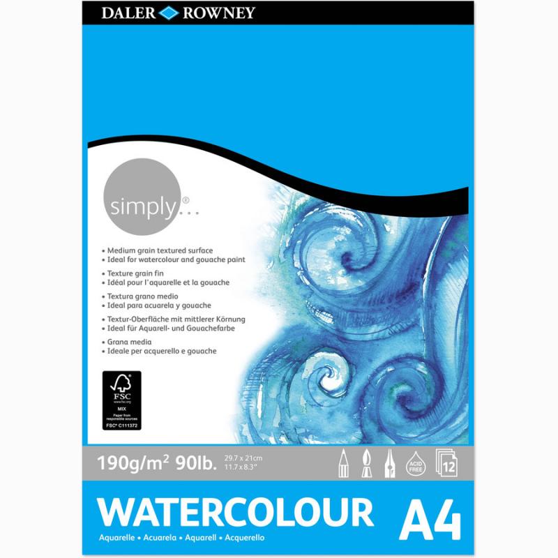 Simply A4 Watercolor 12 σελ. 190 γρ.
