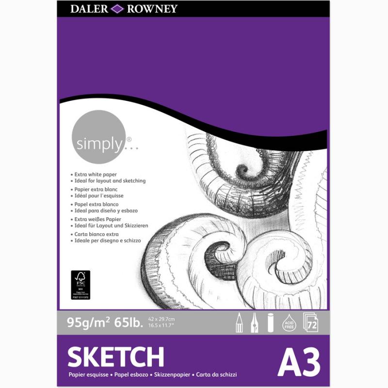Simply A3 Sketch Pad 95gsm 72 sh.