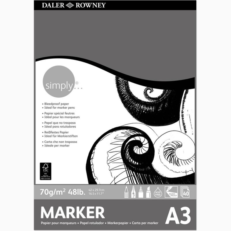 Daler Rowney Simply A3 Marker Pad 40 σελ. - 70 gsm