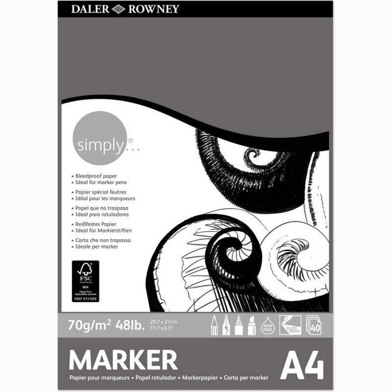 Daler Rowney Simply A4 Marker Pad 40 σελ. - 70 gsm