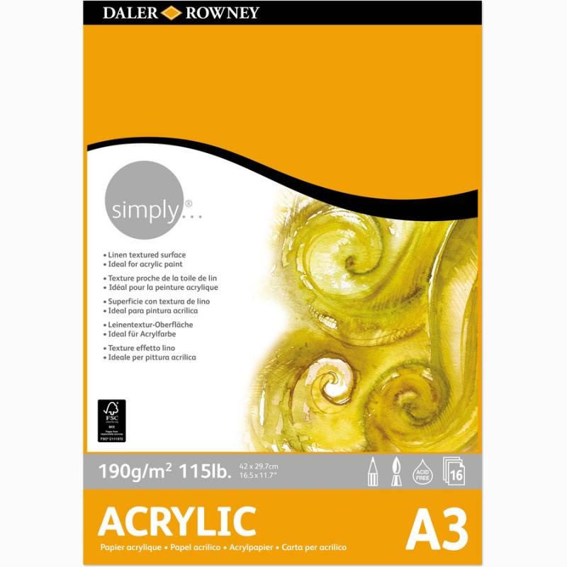 Simply A3 Acrylic Pad 190gsm 16 sh.