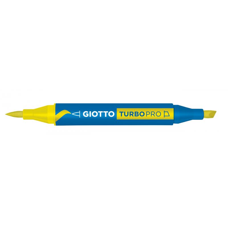 Giotto Turbo Pro Dual Nib Felt Tip Pen - Yellow