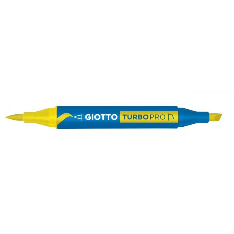 Giotto Turbo Pro Dual Nib Felt Tip Pen - Deep Yellow