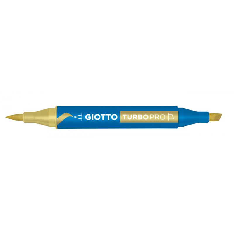 Giotto Turbo Pro Dual Nib Felt Tip Pen - Yellow Ochre