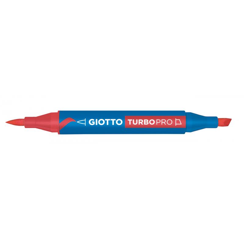 Giotto Turbo Pro Dual Nib Felt Tip Pen - Carmine Red