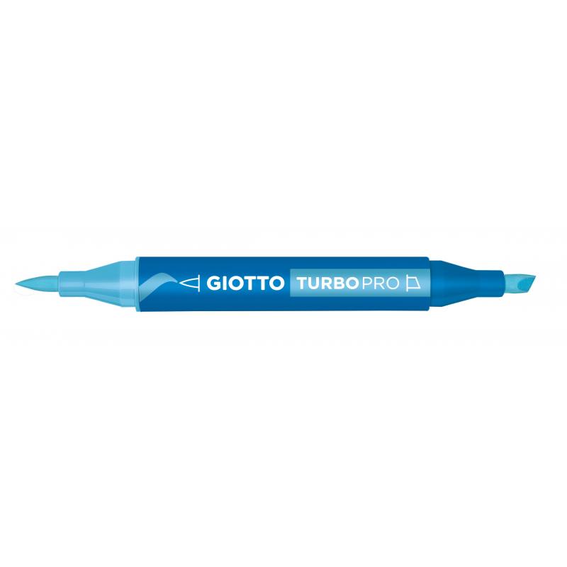 Giotto Turbo Pro Dual Nib Felt Tip Pen - Sky Blue