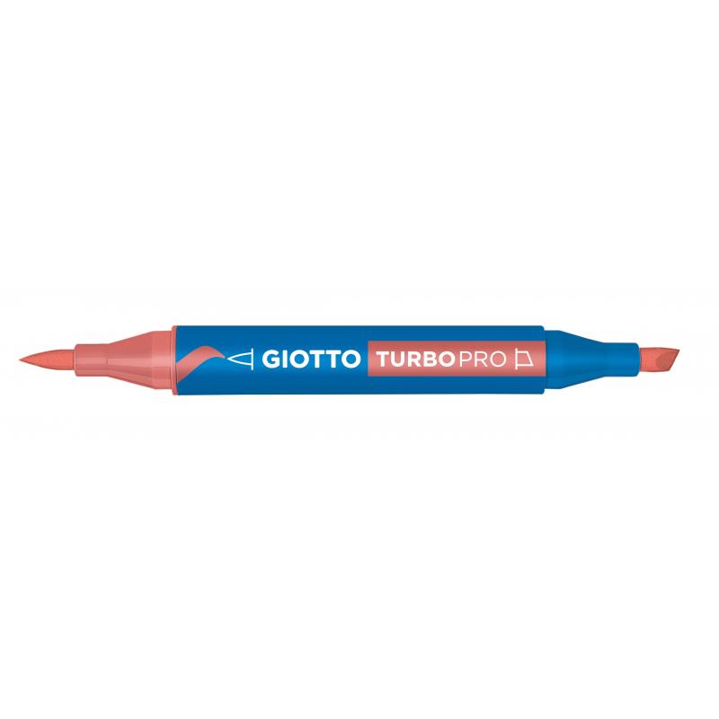Giotto Turbo Pro Dual Nib Felt Tip Pen - Salmon