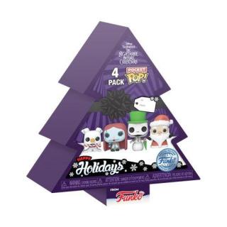 Funko Pocket Pop! 4-Pack: The Nightmare Before Christmas - Happy Holidays Tree Box Vinyl Figures Key
