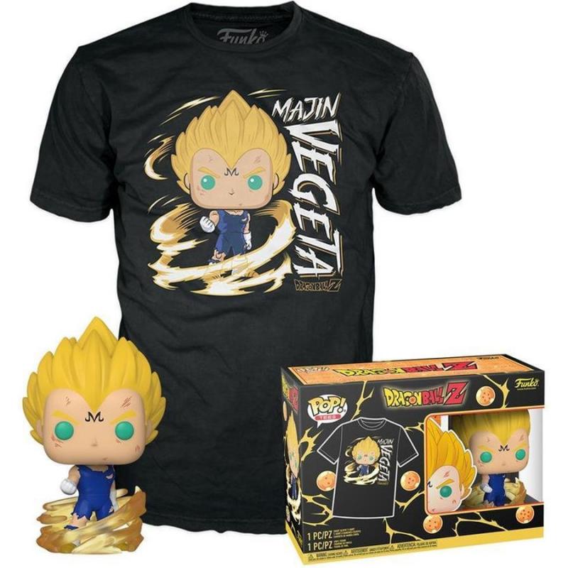 Funko Pop! & Tees (Adult): Dragon Ball Z - Majin Vegeta (Glows in the Dark) Vinyl Figure and T-Shirt