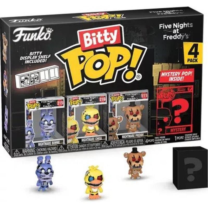 Funko Bitty POP! Vinyl Figure 4-Pack Five Nights at Freddy's, Nightmare Bonnie, Chica, Freedy 2,5 cm