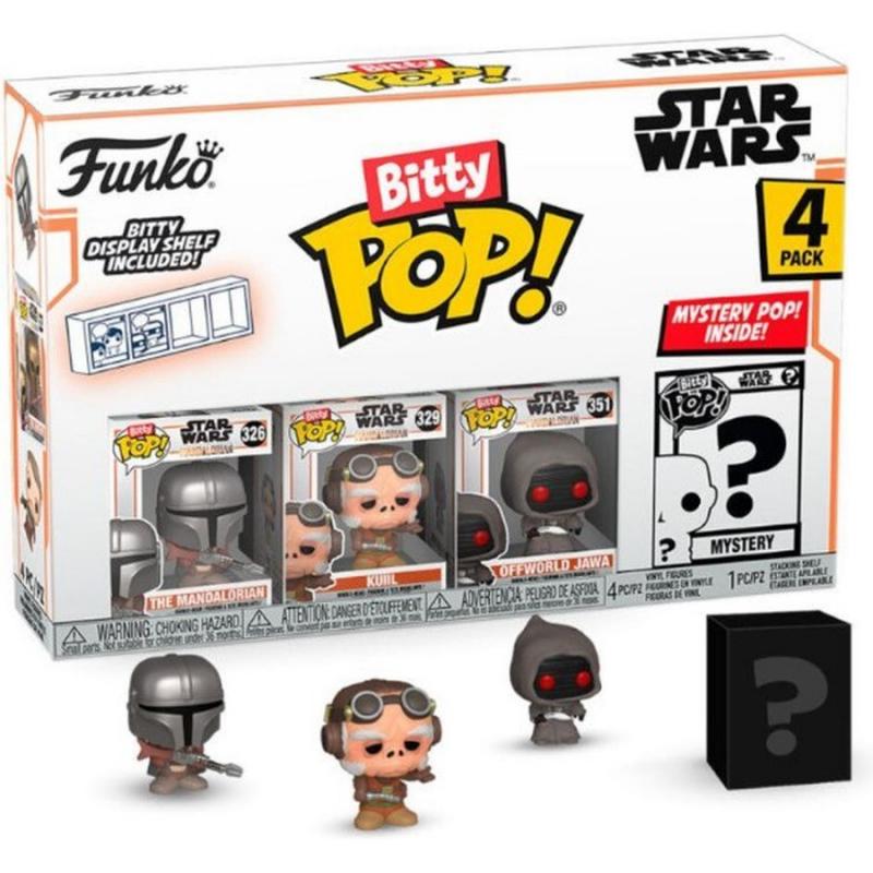 Funko Bitty Pop! Star Wars: The Mandalorian, Kuiil, Off-World Jawa & Mystery 2,5 cm