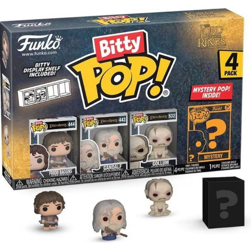 Funko Bitty Pop! 4-Pack: The Lord of the Rings - Frodo, Gandalf, Gollum + Mystery Vinyl Figures