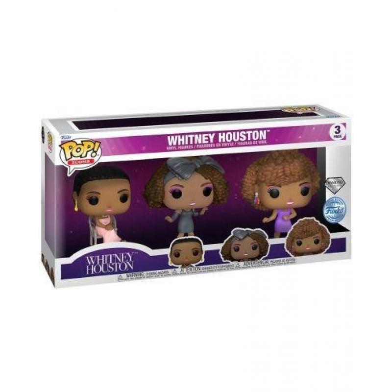 Funko POP! Icons Whitney Houston Vinyl Figures 3-Pack Diamond Collection Exclusive Edition 9 cm