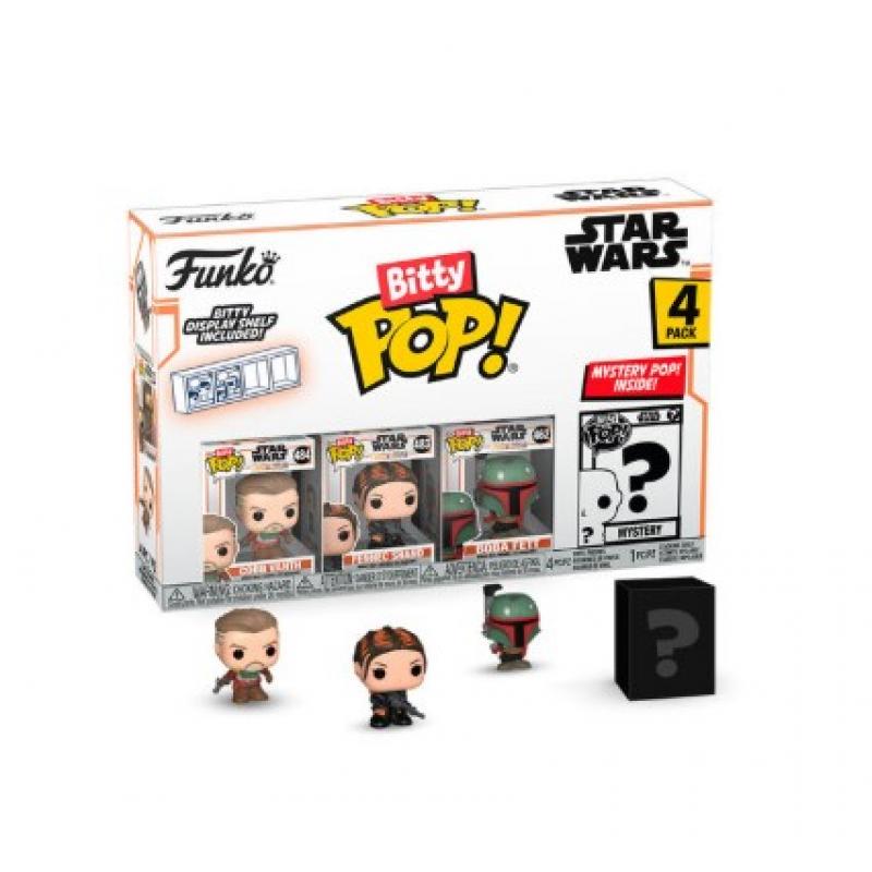 Funko Bitty Pop! Star Wars: Cobb Vanth, Fennec Shand, Boba Fett & Mystery 2,5 cm