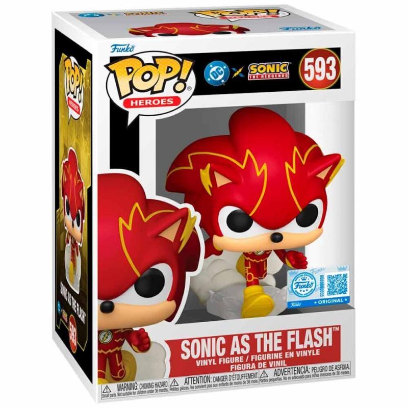 Funko POP! Heroes DC x Sonic the Hedgehog Vinyl Figure Sonic as The Flash 9 cm #593(Special Edition)