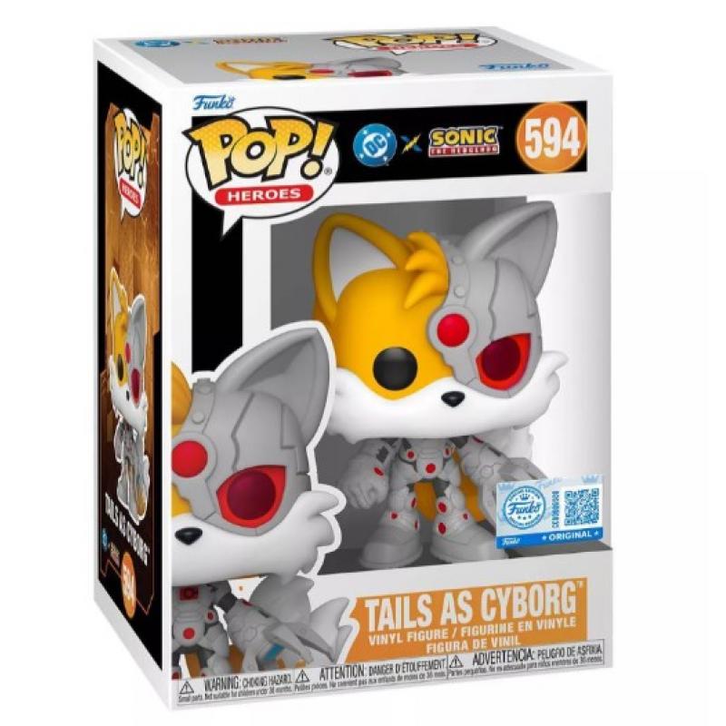 Funko POP! Heroes DC x Sonic the Hedgehog Vinyl Figure Tails as Cyborg 9 cm #594 (Special Edition)