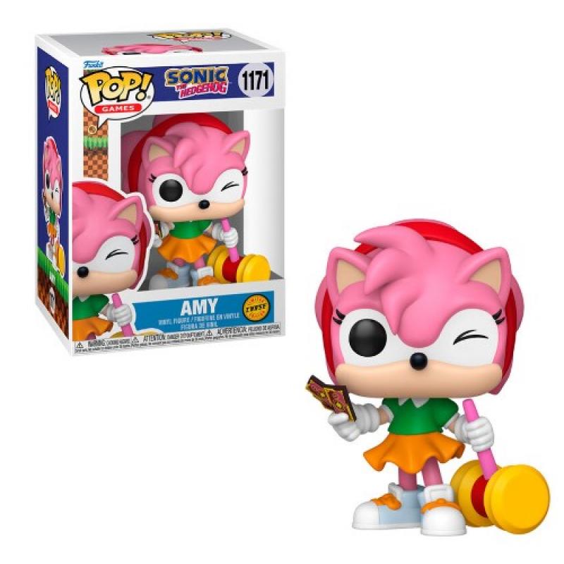 Funko POP! Games Sonic - The Hedgehog Vinyl Figures Amy Rose with Piko Hammer 9 cm #1171 (Chase)
