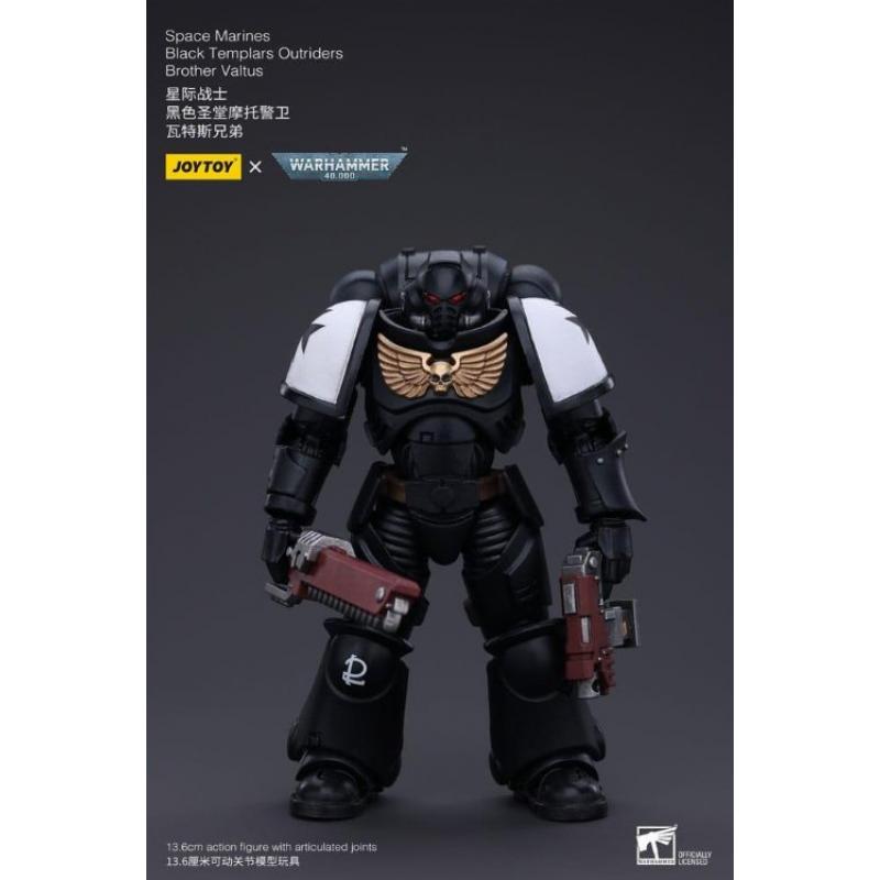 Warhammer 40k Action Figure 1/18 Space Marines Black Templars Outriders Brother Valtus 14 cm