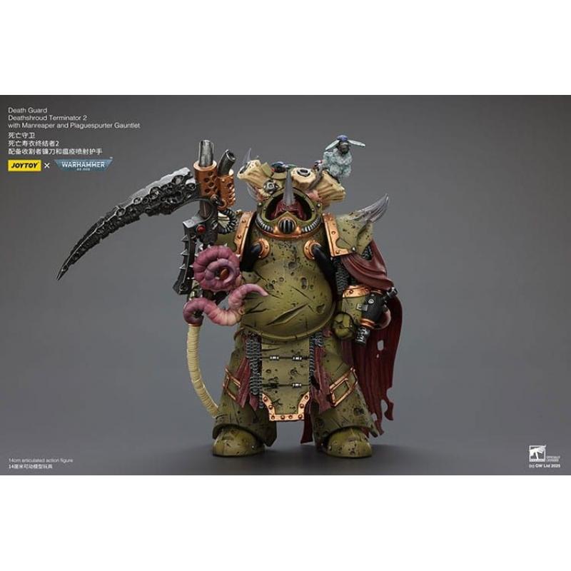 Warhammer 40k Action Figure 1/18 Death Guard Deathshroud Terminator 2 with Manreaper and Plaguespurt