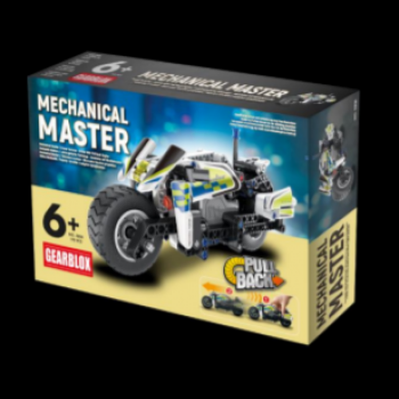 Tech Bricks: Pull Back Vehicle - Motorbike - EN/DE/PL/FR