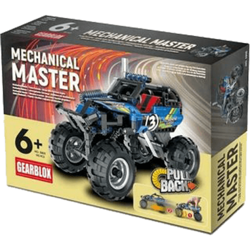 Tech Bricks: Pull Back Vehicle - Yellow Off Road Vehicle - EN/DE/PL/FR