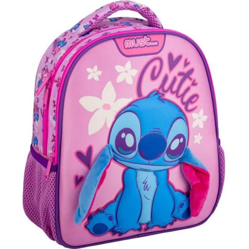 Must Τσάντα Πλάτης Νηπίου 27χ10χ31 2 Θήκες Lilo & Stitch Cutie