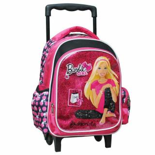 GIM Trolley Δημοτικού Barbie Black Glitter