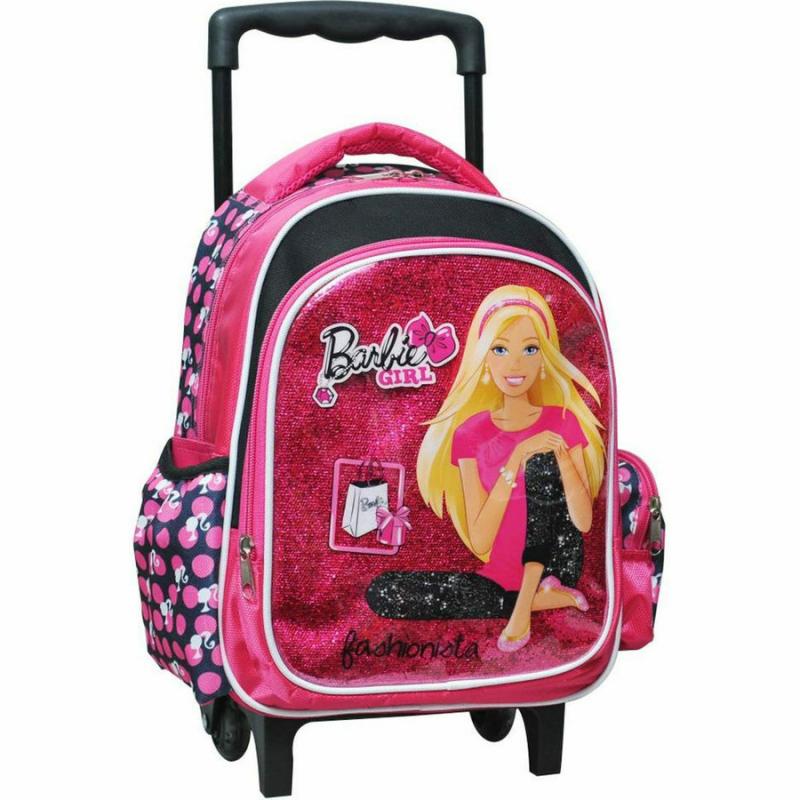 GIM Trolley Δημοτικού Barbie Black Glitter