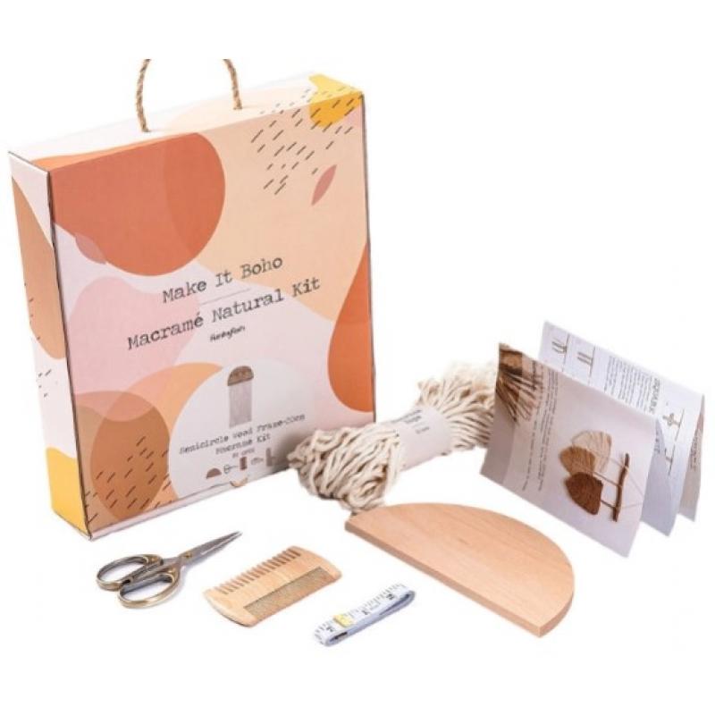 Funky Fish DIY Macrame Kit - Semicircle Wood Frame 20 cm