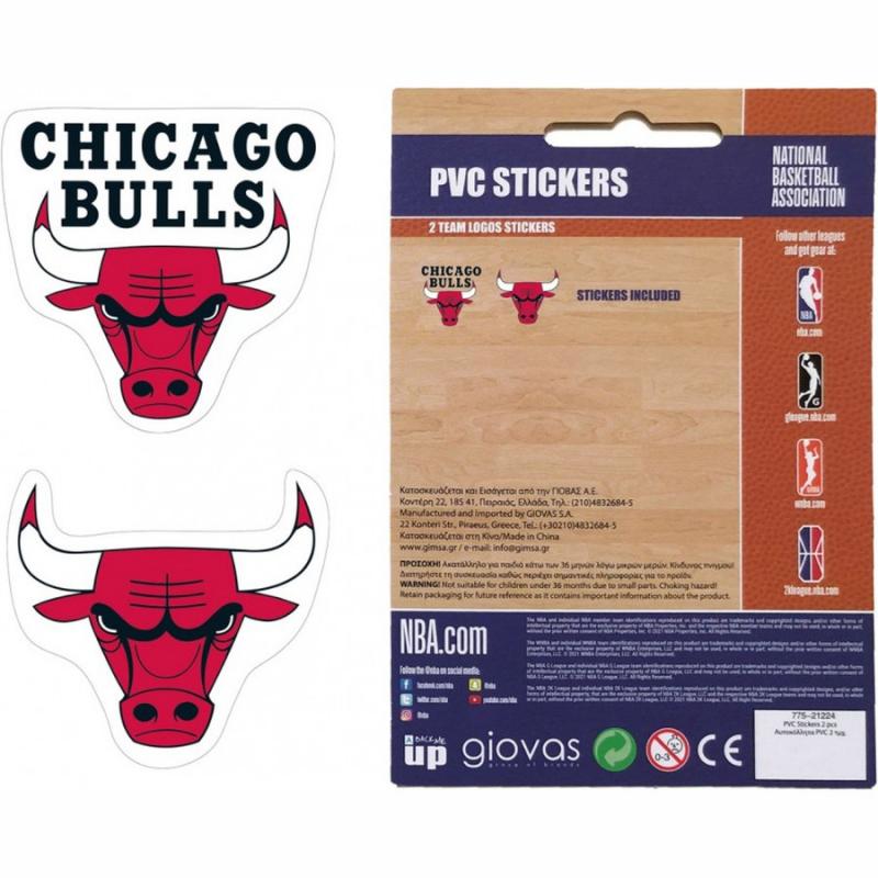 Chicago Bulls - PVC Stickers NBA 2 Logos Team