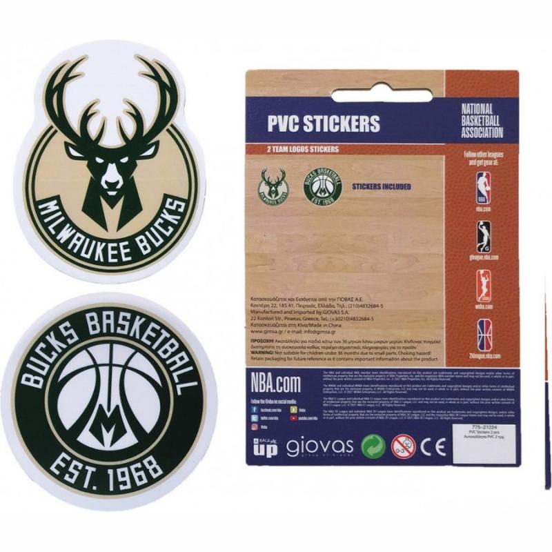 Milwaukee Bucks - PVC Stickers NBA 2 Logos Team