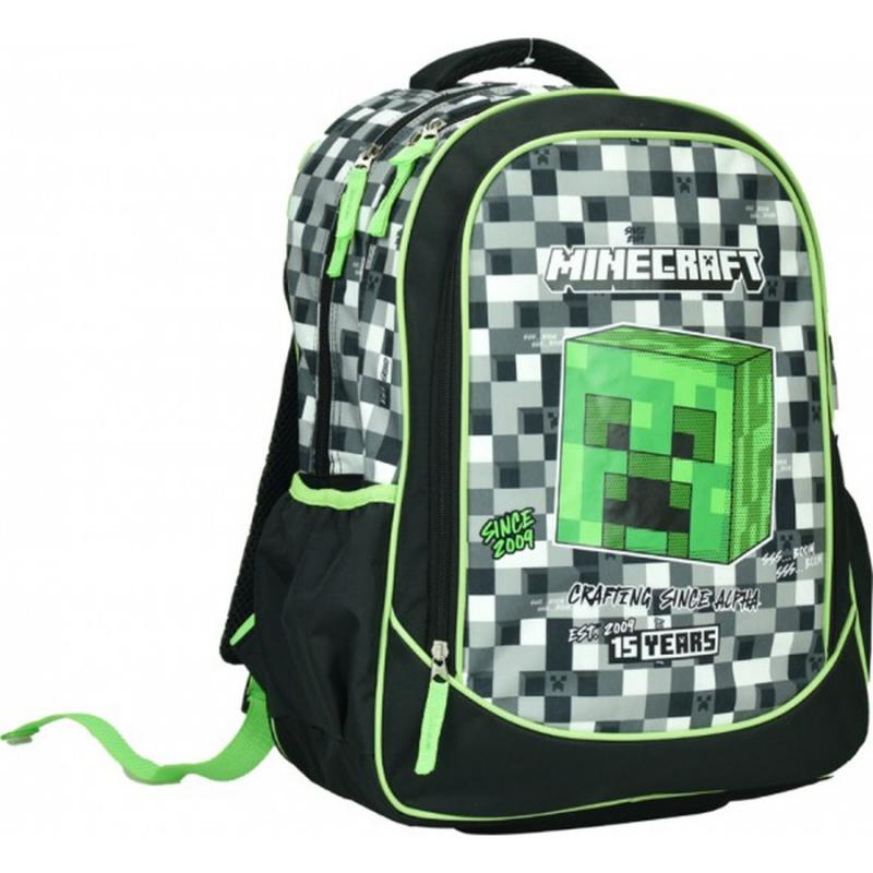 GIM Τσάντα Δημοτικού Οβάλ Minecraft Grey Stone