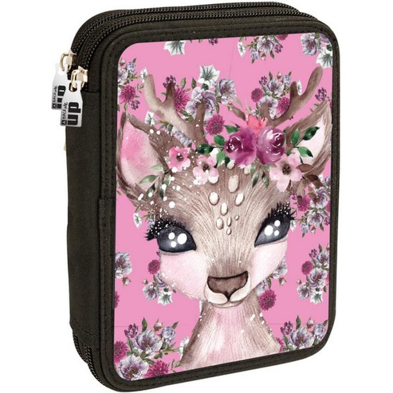 Back Me Up Κασετίνα Διπλή Pink Deer