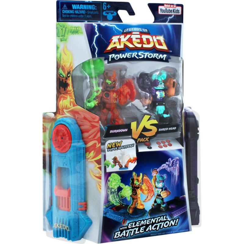 Akedo Power Storm Versus Pack - Burndown Vs Shred Head