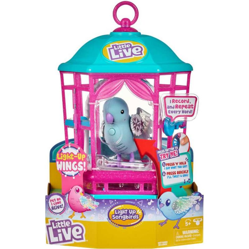 Snow Gleam (Γαλάζιο) - Little Live Pets Κλουβί με Πουλάκι Cocoritos