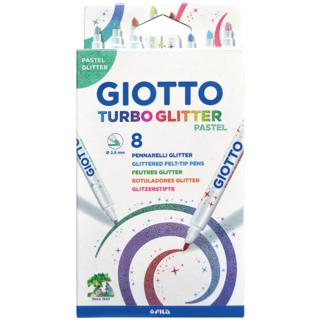 Μαρκαδόροι Turbo Glitter Pastel 8 τεμαχίων - Giotto