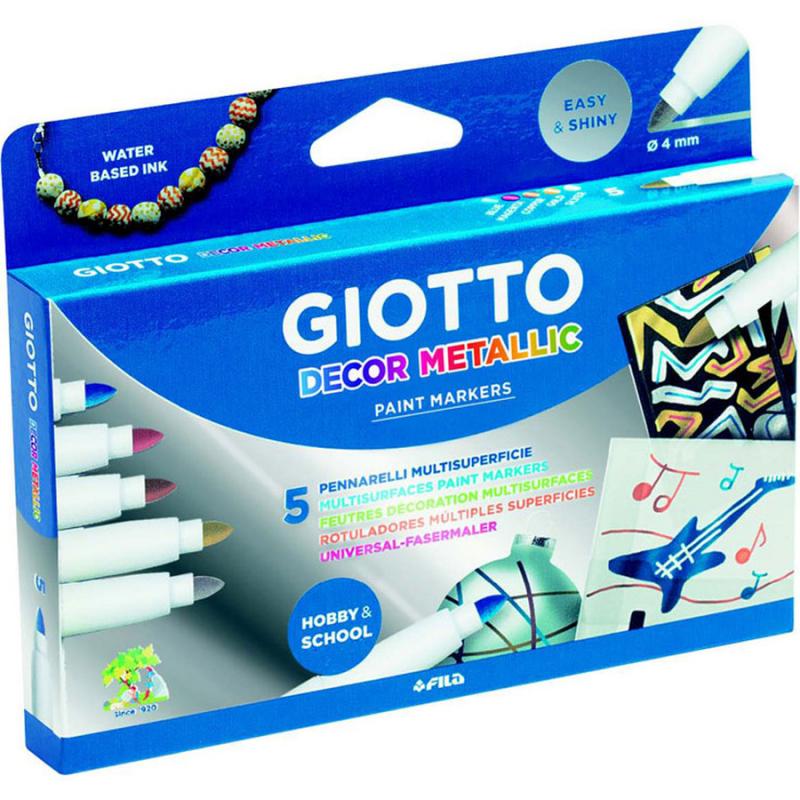 Μαρκαδόροι Μεταλλικοί 5 Χρώματα Giotto Decor Metallic