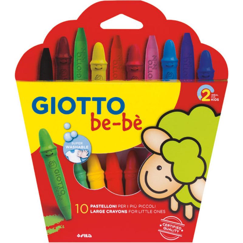 Κηρομπογιές 10 Τεμάχια και Ξύστρα Giotto Be-be σε Blister