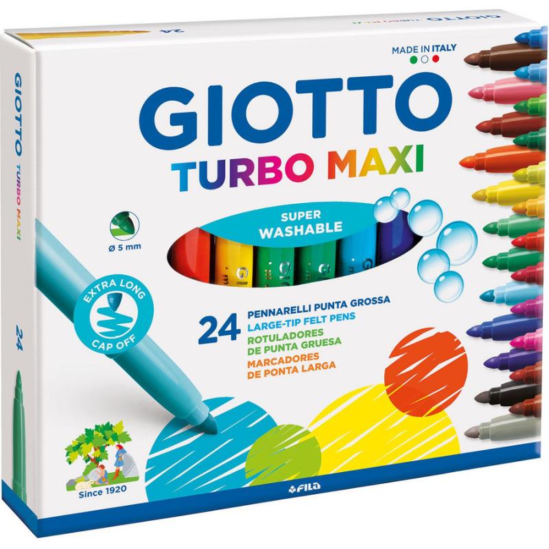 Μαρκαδόροι Χοντροί 24 τεμ. Turbo Maxi Giotto